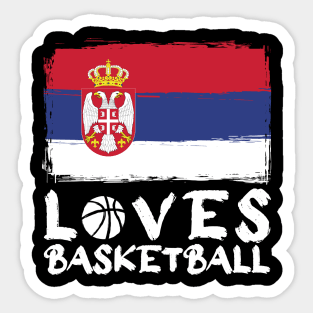 Serbia Loves Basketball Sticker